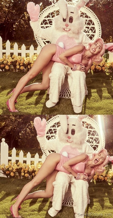 Miley Cyrus spanked on Easter