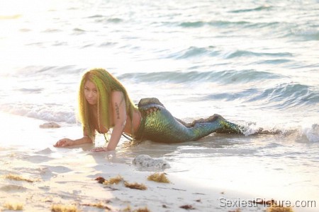 Nicki Minaj nude topless mermaid