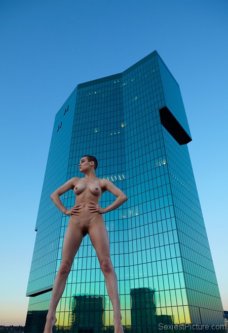 Nina Burri naked in public