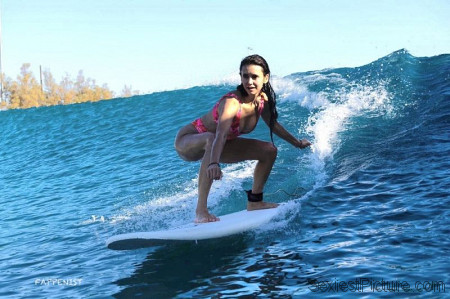 Nina Dobrev Big Tits Swimsuit Surfing