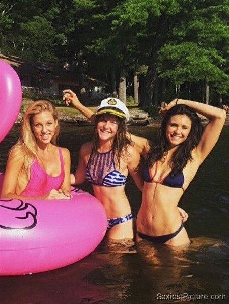 Nina Dobrev Julianne Hough and friends sexy gorgeous wet swimming bikini vacation pics