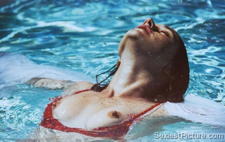 Olivia North nude topless boobs big tits wet swimming