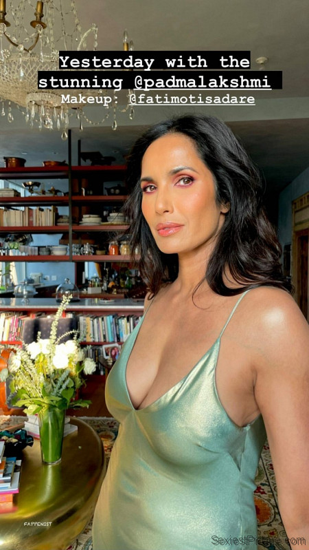 Padma Lakshmi Braless Boobs