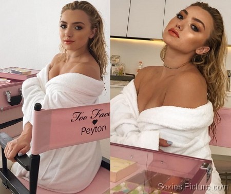 Peyton List nude in a robe