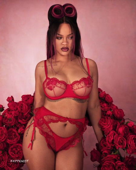 Rihanna Tits and Ass See Through Lingerie