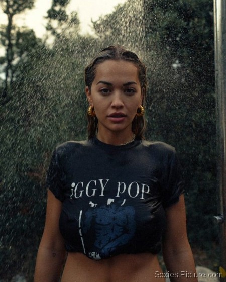 Rita Ora Boobs in a Wet T Shirt