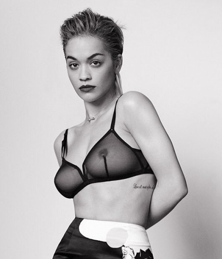 Rita Ora see through bra boobs big tits