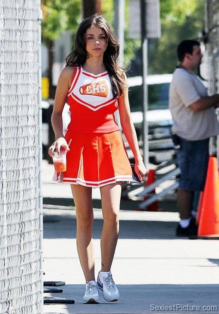 Sarah Hyland Sexy Cheerleader Uniform