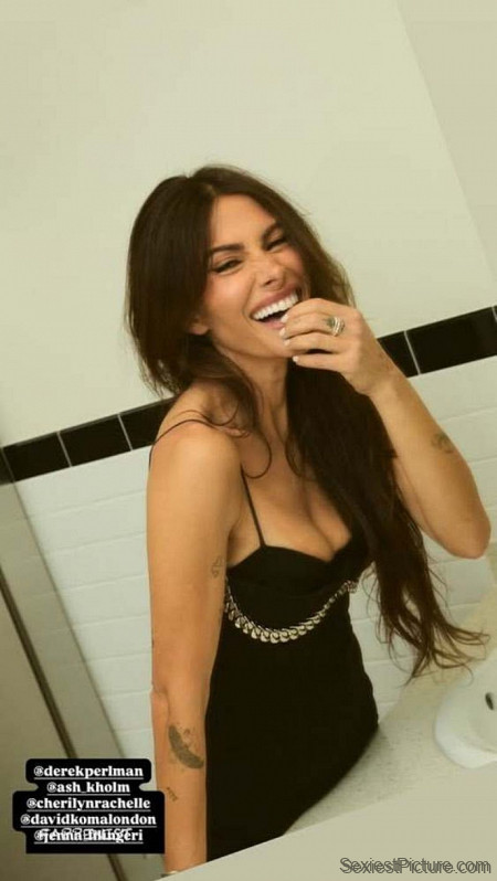 Sarah Shahi Big Tits in the Bathroom