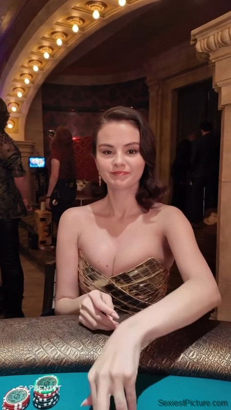 Selena Gomez Big Tits Playing Poker