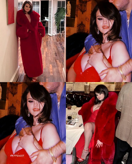 Selena Gomez Big Tits Red Dress
