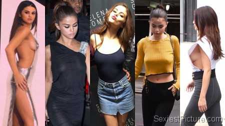 Selena Gomez Braless Collage