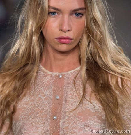 Stella Maxwell see through dress boobs tits