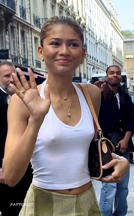 Zendaya Nipples in Paris