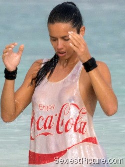 adriana lima tits wet shirt celeb topless